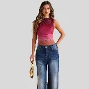 SHEIN BAE Body de mujer con estampado de teñido anudado asimétrico (5).webp