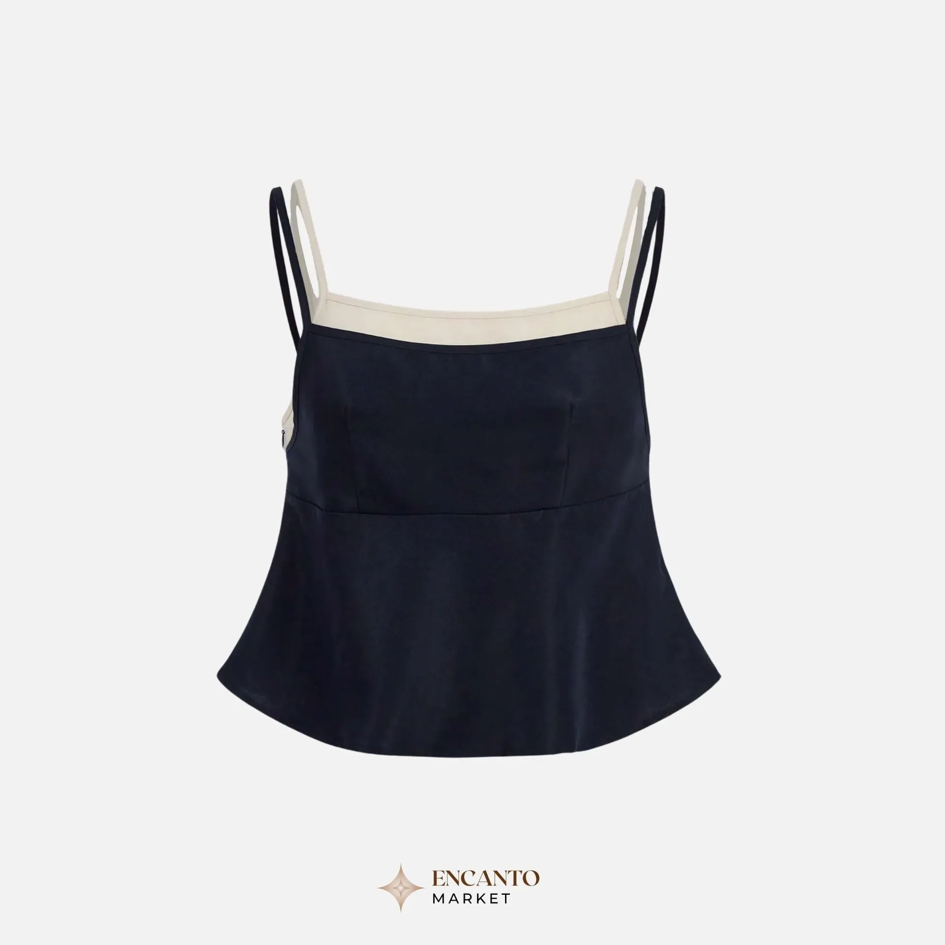 Top de tirantes 2 en 1 ribete en contraste