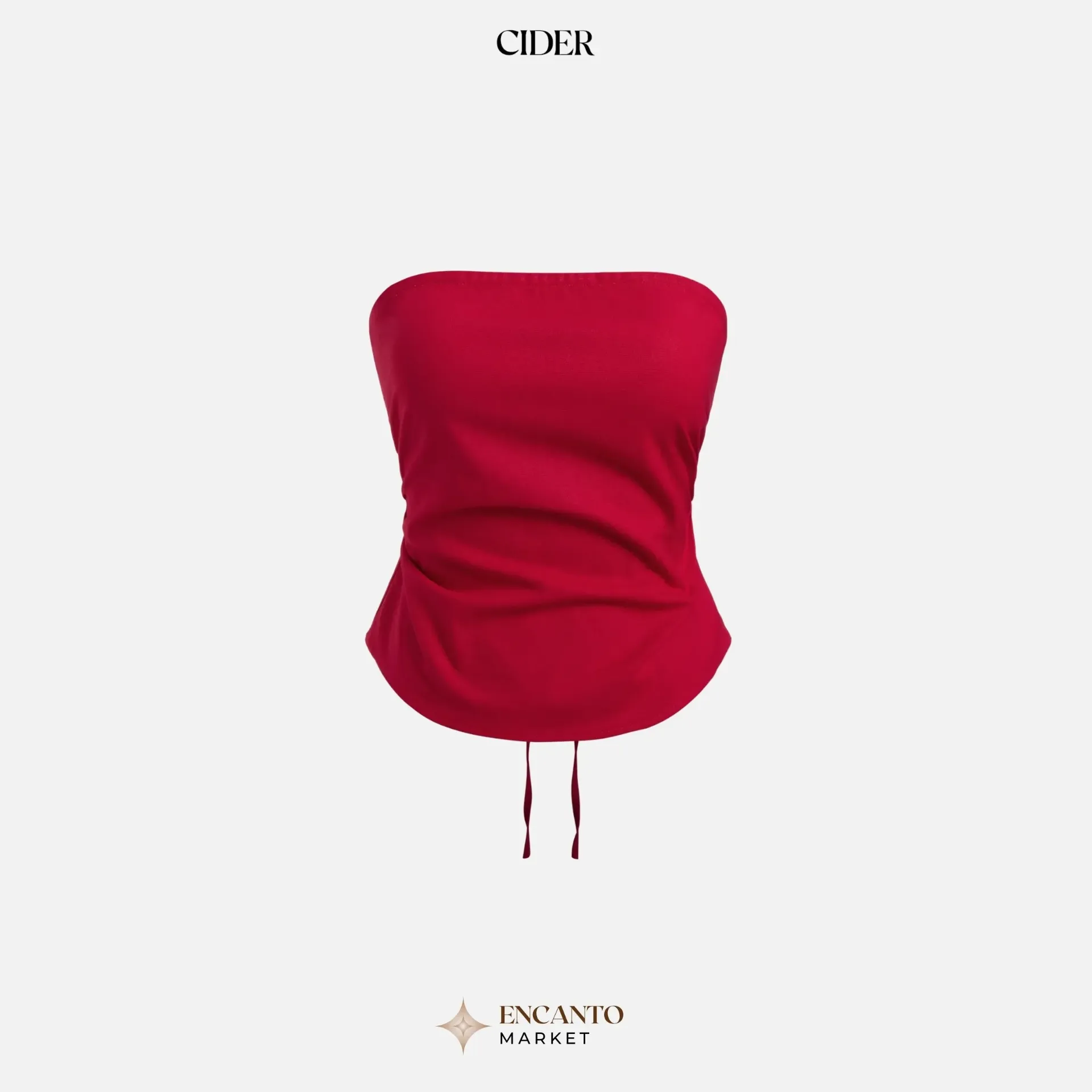 Tube Top tipo lino con cierre trasero