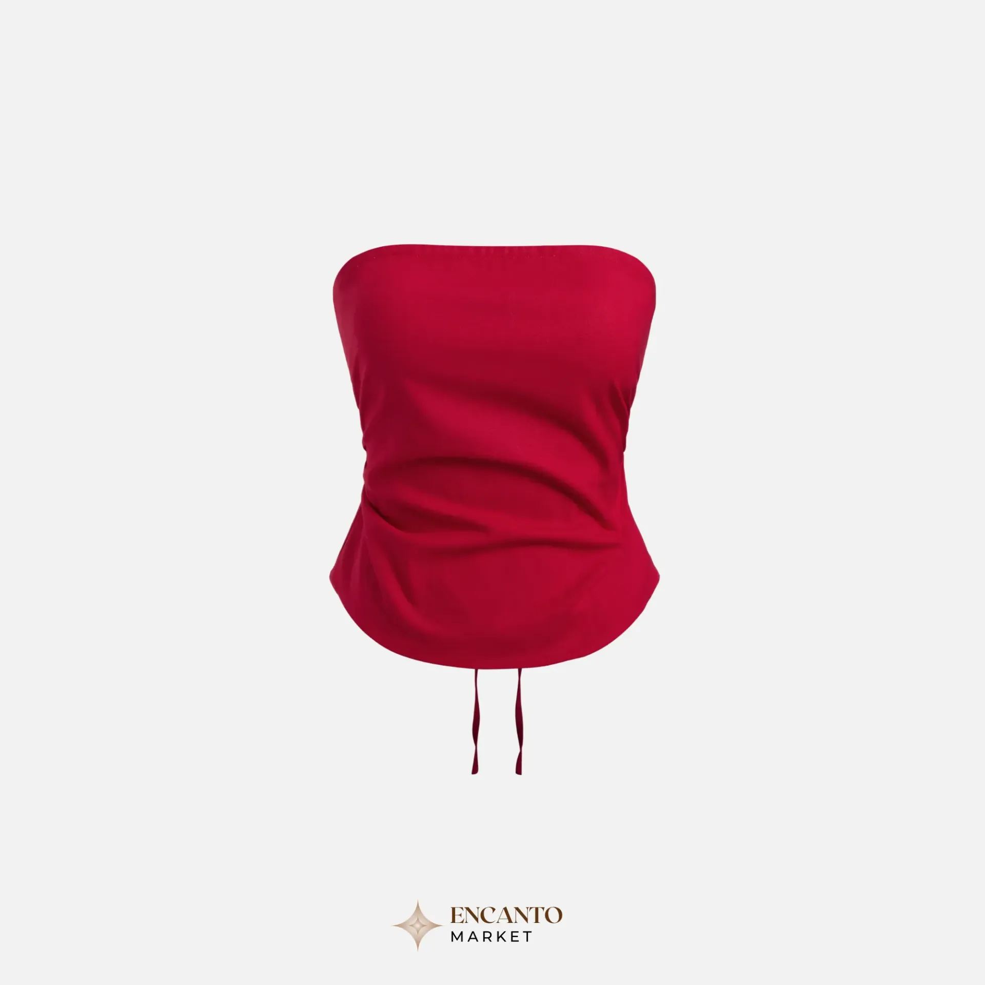 Tube Top tipo lino con cierre trasero