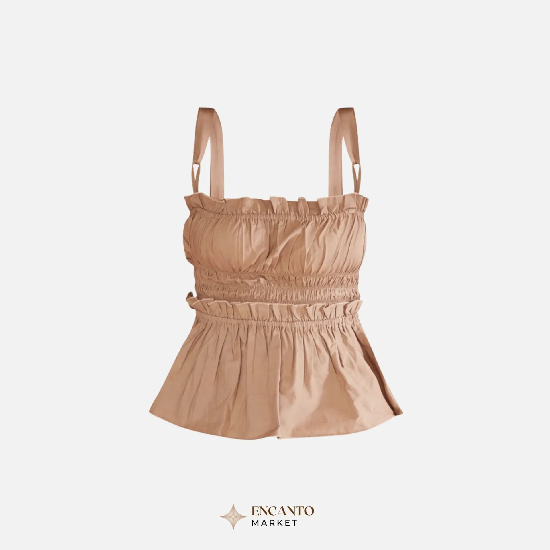Top de tirantes con diseño fruncido