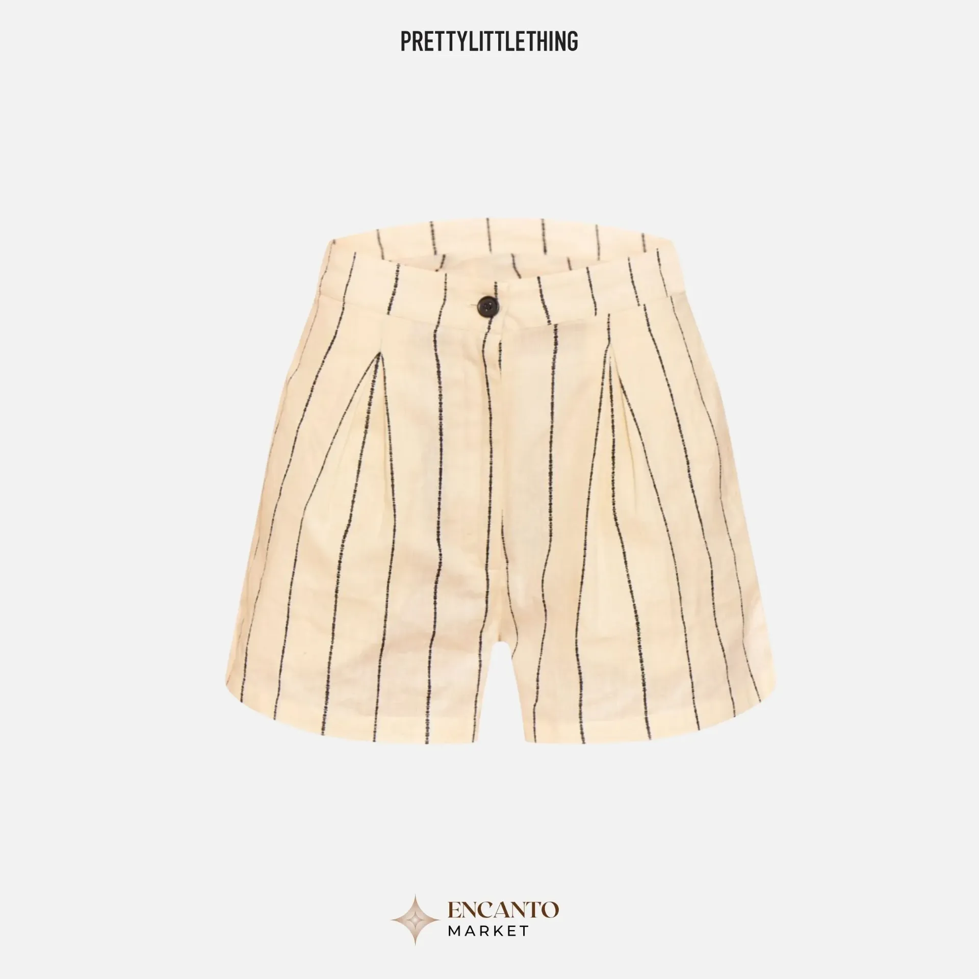 Shorts tela tipo lino rayado