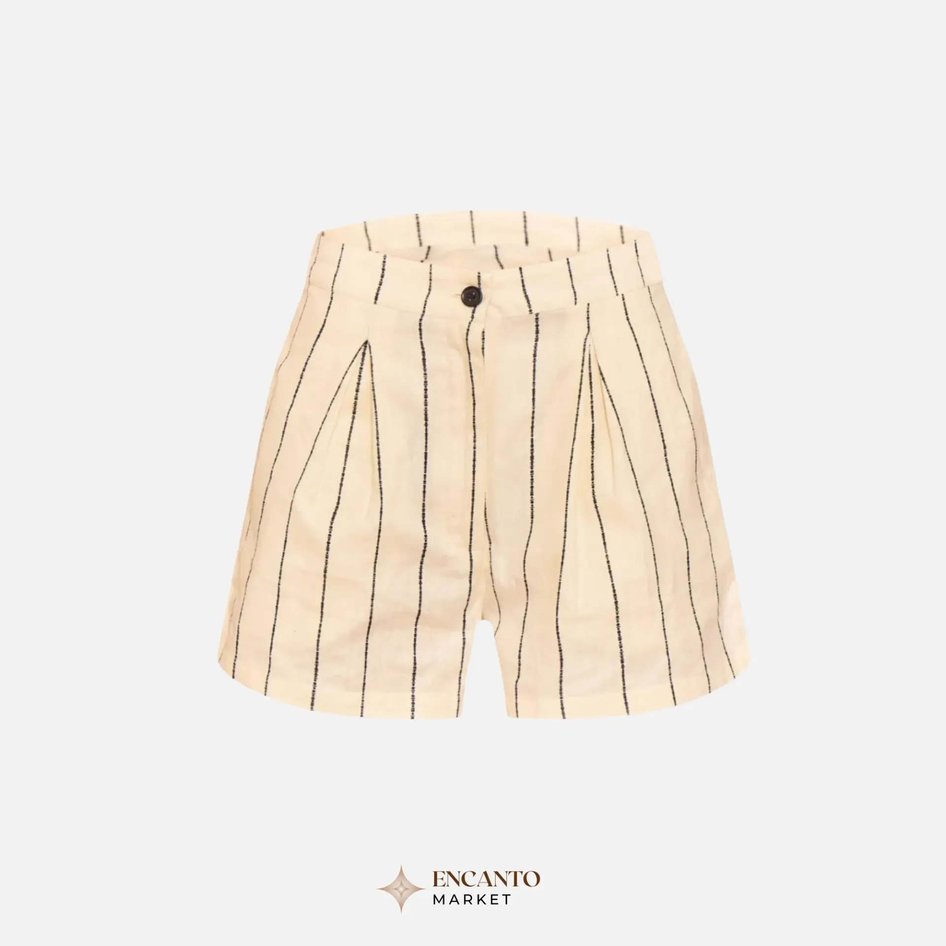 Shorts tela tipo lino rayado