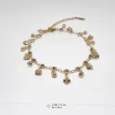 Pulsera tobillera cuentas de corazon