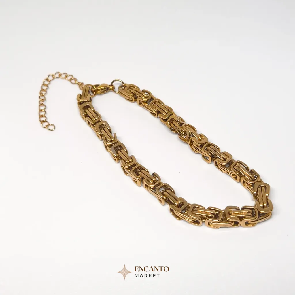 Pulsera de eslabones entrelazados (Dorado)