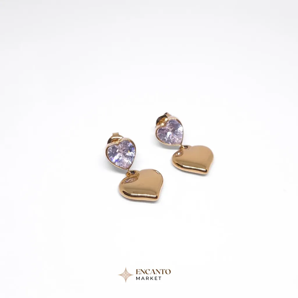 Aretes colgantes bañados en oro de 18K