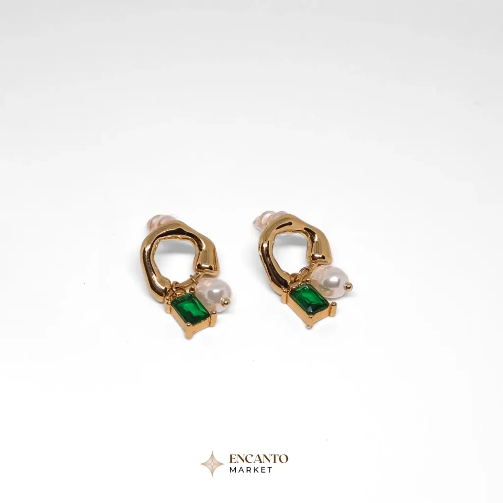 Pendientes perla y circonita