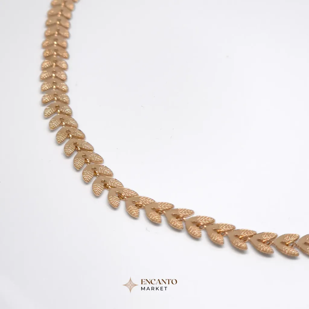 Collar de cadena de hoja de acero inoxidable